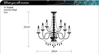 Large Chandelier Light, Lamp Wall Stickers / Wall Decal  