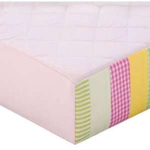    Bacati   Girls Stripes and Plaids Quilted Changing Pad Cover Baby