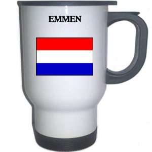  Netherlands (Holland)   EMMEN White Stainless Steel Mug 