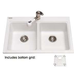  Kindred Sinks KGDL2031 8 Double Bowl Drop In Granite Sink 
