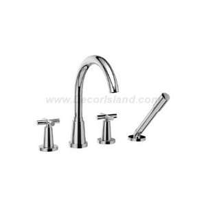 Riobel PA12+C 4 piece deck mount faucet w/ hand shower & cross handles