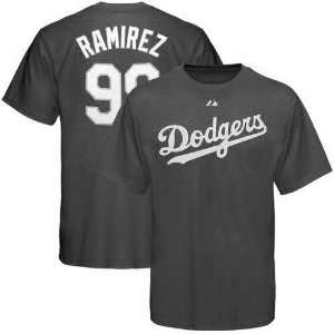  Majestic L.A. Dodgers #99 Manny Ramirez Charcoal Player T 