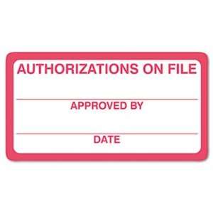  Tabbies 06880   Authorizations on File Label, 1 3/4 x 3 1 
