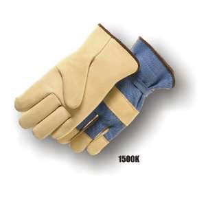 Leather Work Glove, #1500K combination, Split Leather, size 9, 12 pack