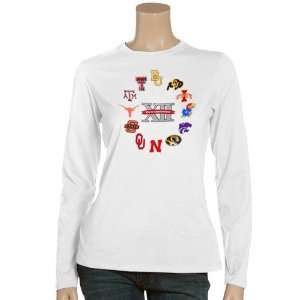  Big 12 Ladies White Conference Long Sleeve T shirt Sports 