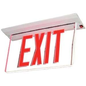 LED Edge Lit Recessed Exit Fixture With Red Lettering 120V 