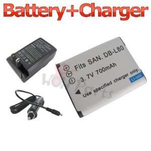  WOWparts DB L80 Battery and Charger Kit for Sanyo DB L80 