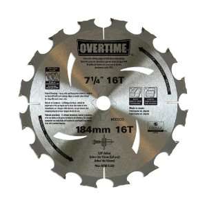 Overtime 00502 7 1/4 Inch 16 Tooth C3 Carbide Tooth Circular Saw Blade