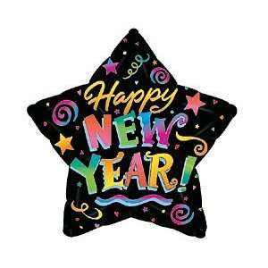  Happy New Year Colorful Star Shaped 21 Mylar Balloon 