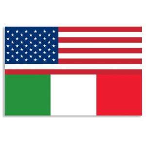  USA ITALY (American Italian) Flag Sticker 