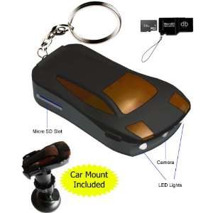  Black Car Keychain LED Flashlight with Built in Video 