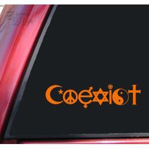  COEXIST   Promote Peace Vinyl Decal Sticker   Orange 