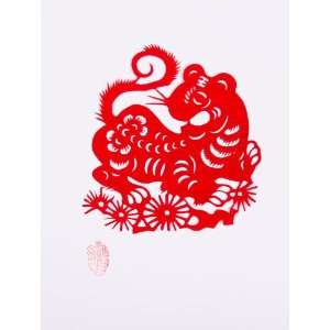 Traditional Paper Cut out Art   Year of The Tiger / Chinese Paper 