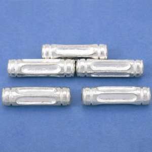  17g Bali Tube Beads Silver Plt Round 23mm Approx 5