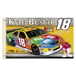  18211   KYLE BUSCH #18 2 Sided 3 Ft. X 5 Ft. Flag W 