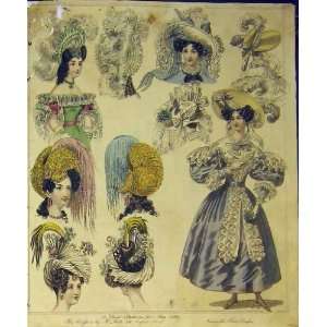  1830 Womens Fashion Head Dresses Hats Hairstyles Colour 