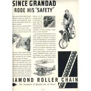  1930s Diamond Roller Chain Magazine Ad Plane Bike Car 