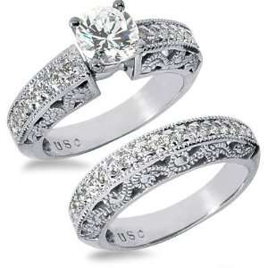  1.41 Carats Designer Diamond Engagement Ring Set Jewelry