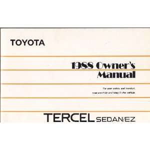  1988 Owners Manual Tercel Sedan/EZ 