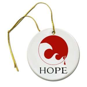 HOPE for JAPAN Earthquake Tsunami Survivors Flag 2 7/8 inch Hanging 