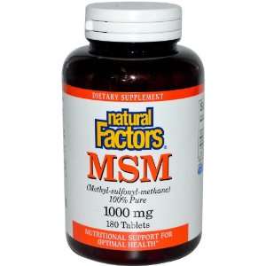    MSM 1000mg 180 Tablets, Natural Factors
