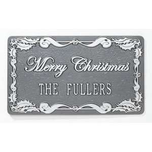  Holly Rectangle Plaques   Pewter with Silver
