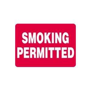  SMOKING PERMITTED Sign   14 x 20 Plastic