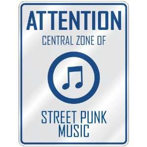  ATTENTION  CENTRAL ZONE OF STREET PUNK  PARKING SIGN 