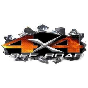  Ripped Metal 4x4 Off Road Decals Real Fire   8.25 h x 18 