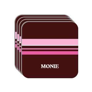 Personal Name Gift   MONIE Set of 4 Mini Mousepad Coasters (pink 