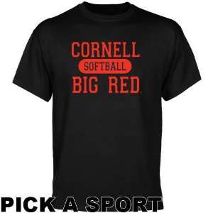  Cornell Big Red Black Custom Sport T shirt   Sports 