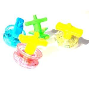  Flashing Super Spinning Tops Set of 4 with Flashing Lights 