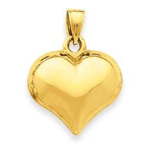   14k Puffed Heart Pendant   Measures 18.2x24.3mm   JewelryWeb Jewelry