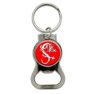  Dragon   Red   Bottle Cap Opener Keychain Ring Automotive