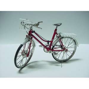   10 Scale Diecast Metal Ladiess Bike in Red Color 