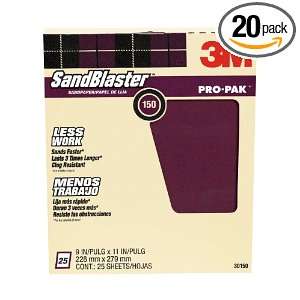 3M SandBlaster Pro Pak 30150 Bare Surfaces Sandpaper, 150 Grit, 9 in X 
