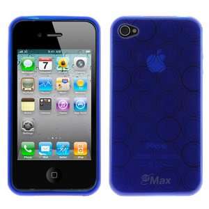 GTMax Gel Skin Protector Cover Case   Circle Blue for Apple iPhone 4 