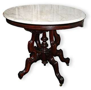 1118 Antique 19th C. American Victorian Marble Top Center Table  