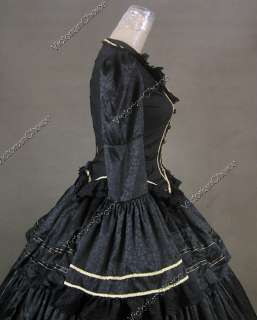   War Victorian Brocade and Cotton Ball Gown Dress Prom 188 M  