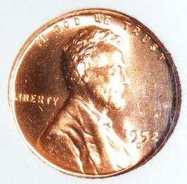1952 D LINCOLN CENT BU BRILLIANT UNCIRCULATED SLABBED # 7000039  