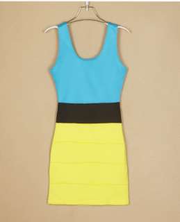 2012 Summer New Sleeveless Sweet V neck Womens Sundress Jumper Skirt 