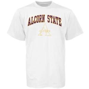  Alcorn State Braves White Bare Essentials T shirt Sports 