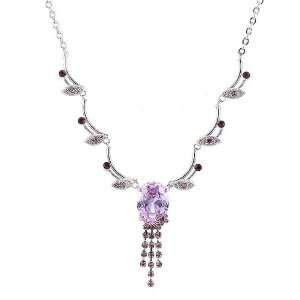   Necklace with Purple Swarovski Crystals (3717) Glamorousky Jewelry