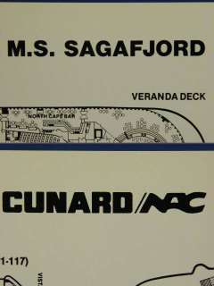 Deck Plan Cunard NAC M.S. SAGAFJORD Cruise Ship  