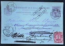   USA/England  Holland 1895 RARE PSC to GERMANY ,Nederland,Netherlands