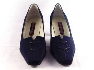 180 Woman Raphael Sarti #Tamara Navy Fabric Shoe 7.5  