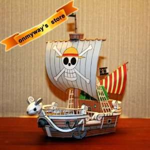  1pc 3d diy paper model one piece golden merry boat 