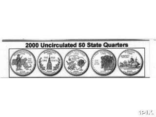 2000 50 State Quarter Set Denver Philadelphia 10 Coins  