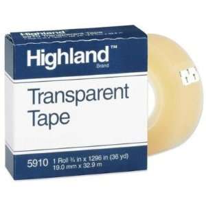  Transparent Tape   3/4x1296, 1 Core, Clear(sold in packs 
