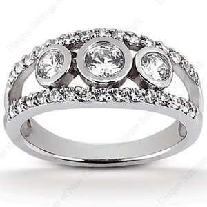  1.4 Ct Diamond Diamond Ring Engagement Round cut 14k White 